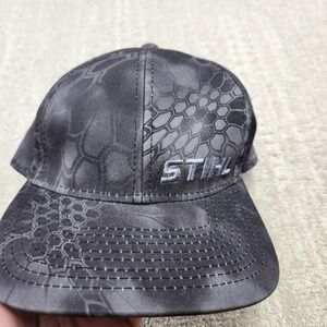 Stihl Kryptek Typhon Camo Hat Mens Black Grey Adjustable Baseball Cap Norscot